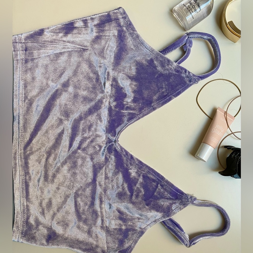 Purple Velvet Crop Top